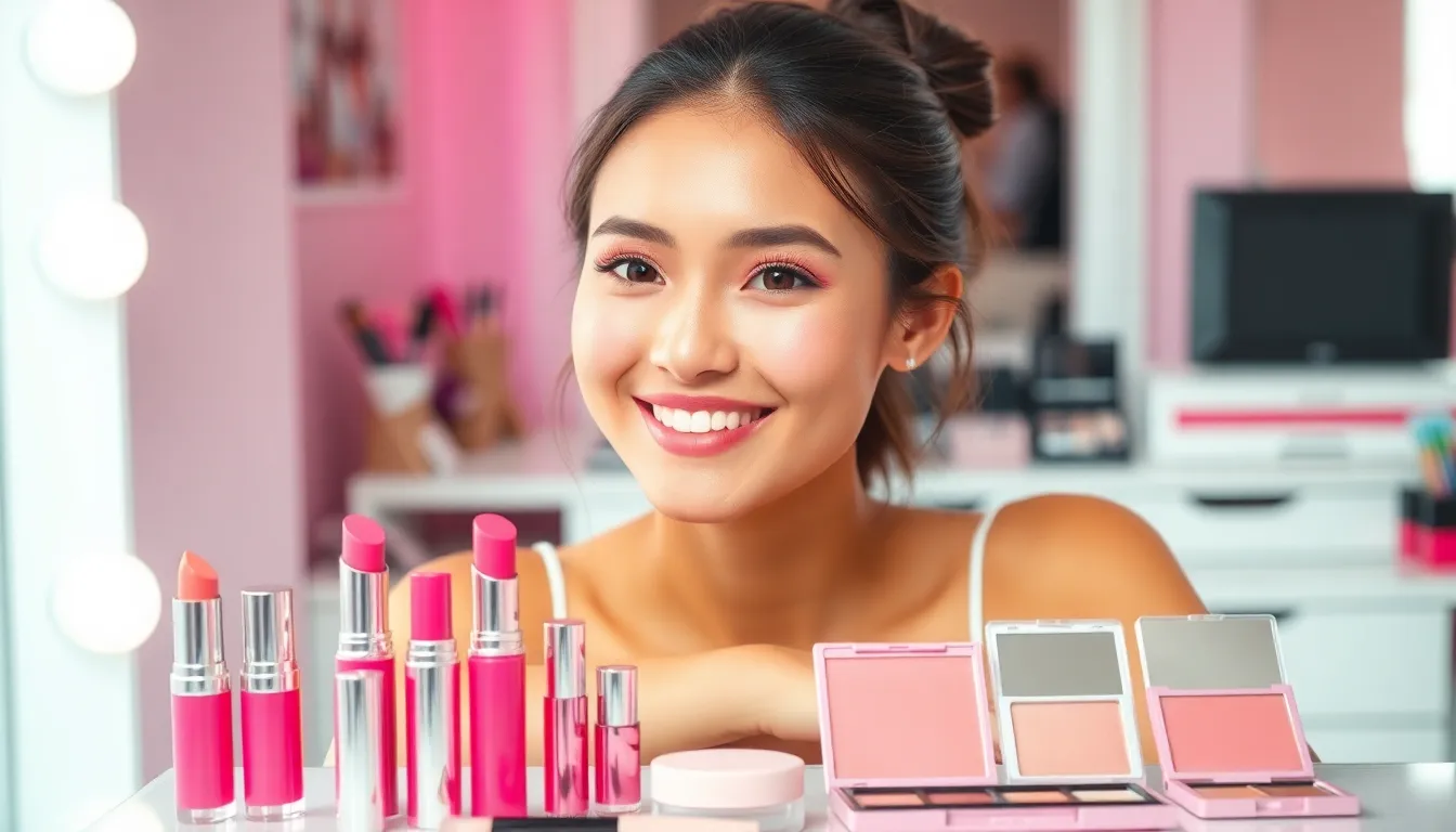 pink makeup products